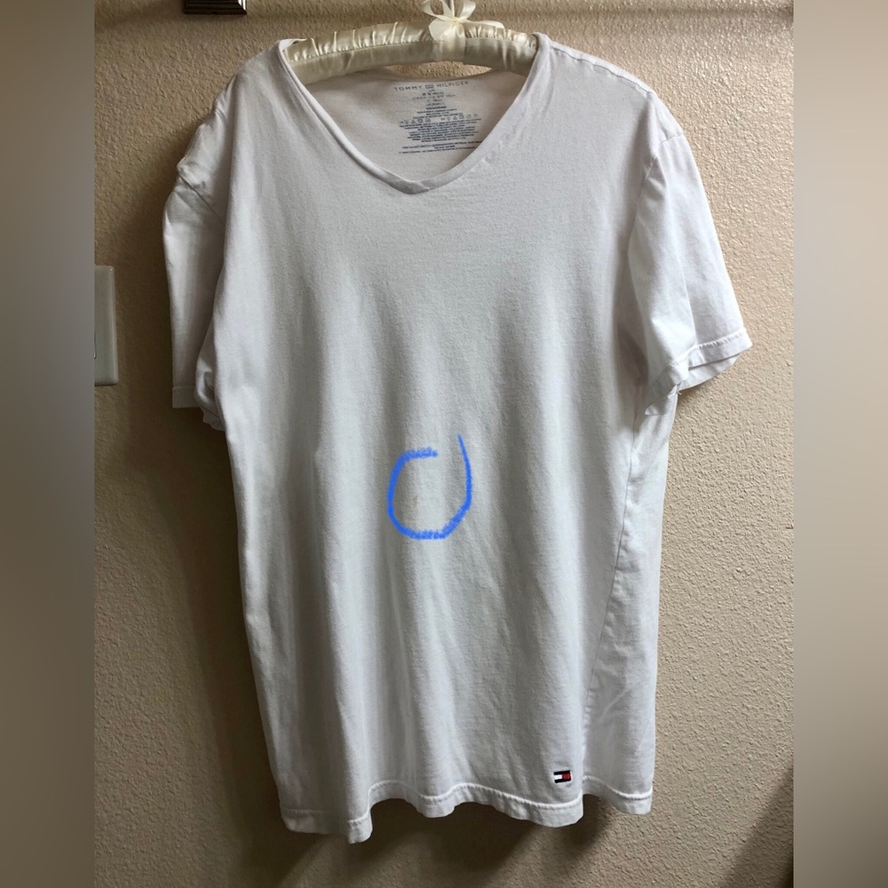 Tommy Hilfiger White Short Sleeve V-Neck Tee